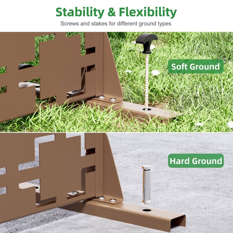 Dovelina 6ft.x 4ft. Outdoor Freestanding Metal Privacy Screen Decorative Garden Fence - 72"x47"