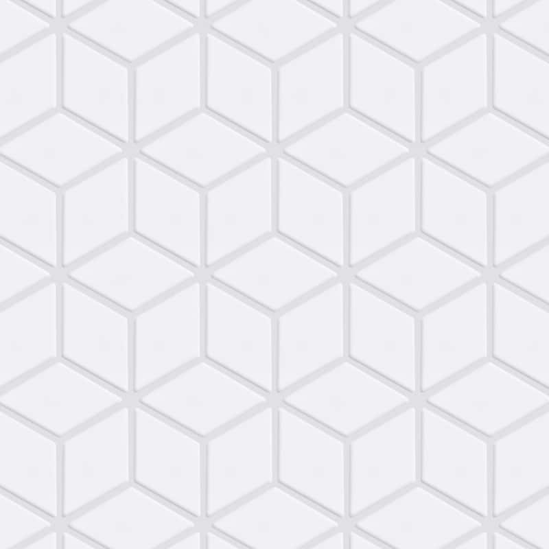 Merola Tile Hudson Rhombus Matte White 10-1/4" x 11-3/4" Porcelain Mosaic Floor and Wall Tile