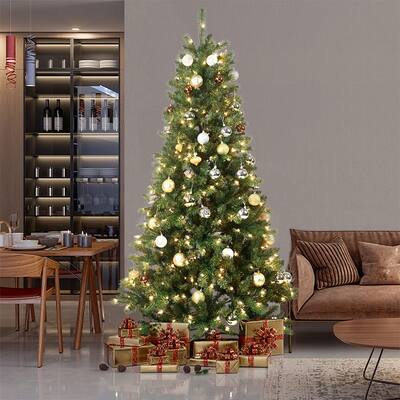 5FT PE/PVC mixed automatic Christmas tree With Warm White Lights