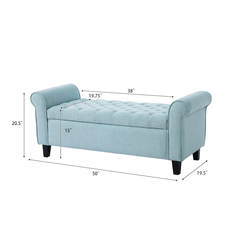 Christopher Knight Home - Keiko Contemporary Rolled Arm Fabric Storage Ottoman Bench