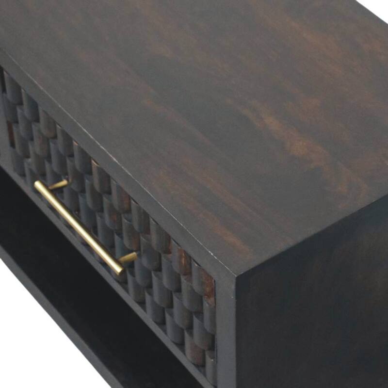 Artisan Furniture Solid Wood Arno Shoe Storage Unit, Mocha, 2-Drawers, 1-Shelf - N/A