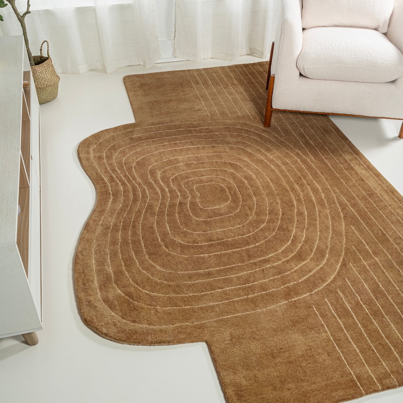 JONATHAN Y Bean Bohemian Abstract Striped Handwoven Wool Area Rug