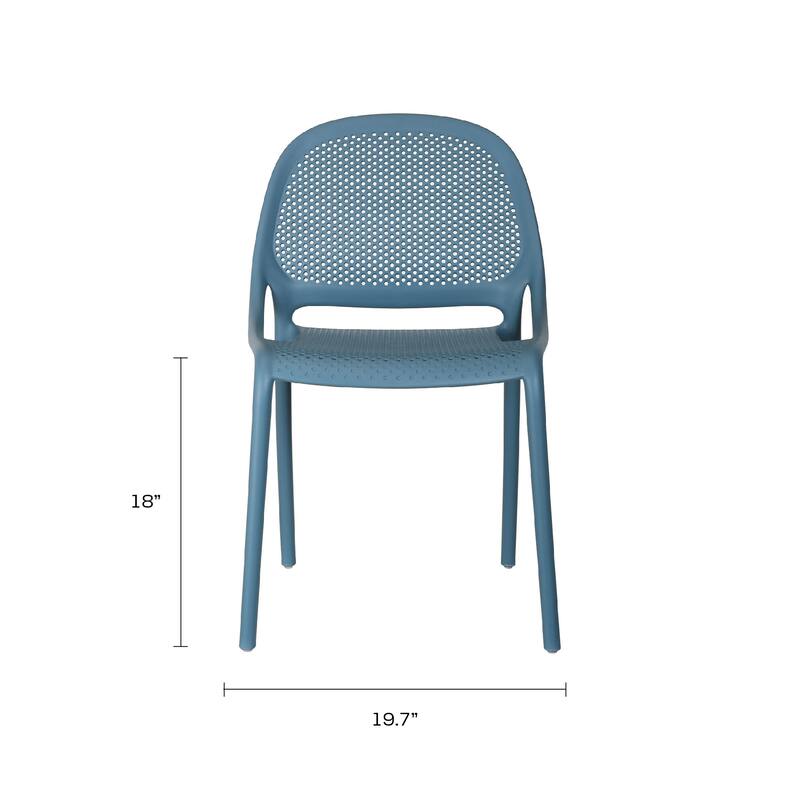 Shay Set of 4 Stackable Dining Chairs, Indoor/Outoor