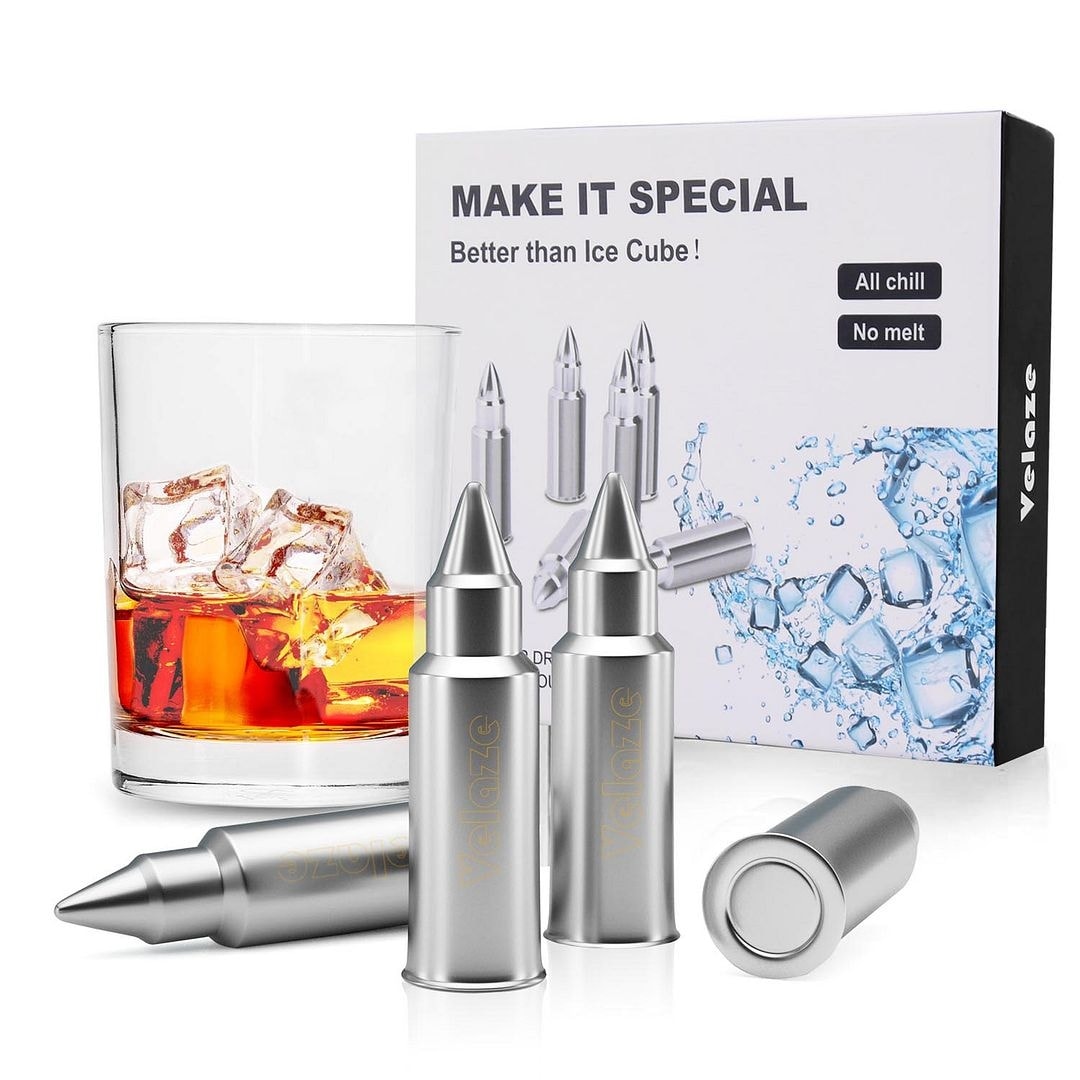 Bullet Ice Cubes Stainless Steel Whiskey Stones Alcohol Drink Chillers Xmas  Gift