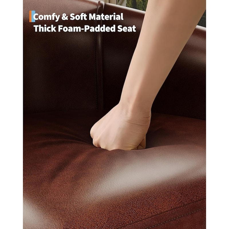 Faux Leather Sofa Accent Chair for Living Room Bedroom Reading Room