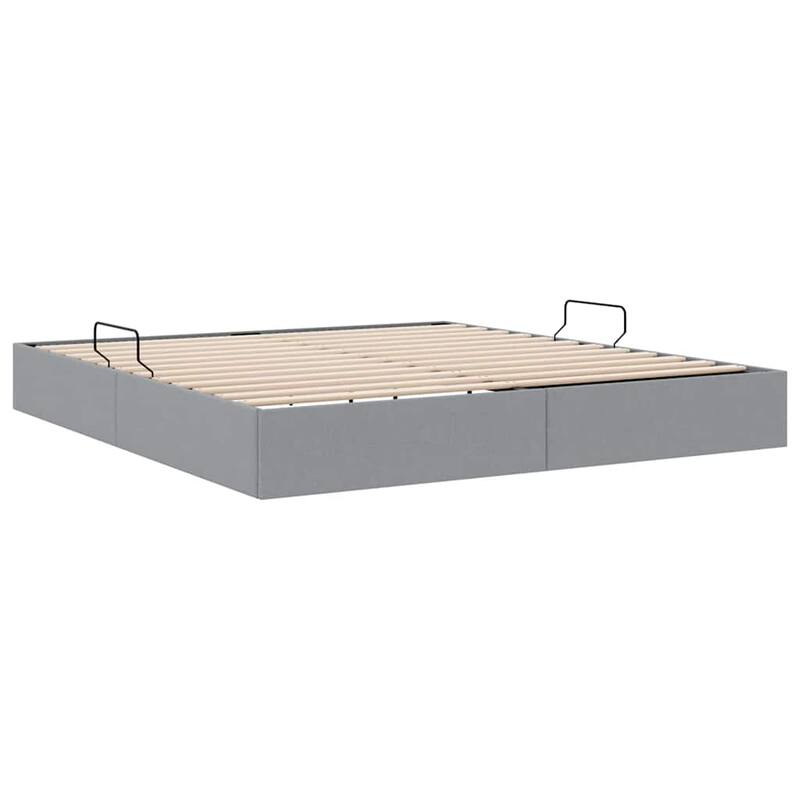 vidaXL Storage Bed with Mattress in Fabric