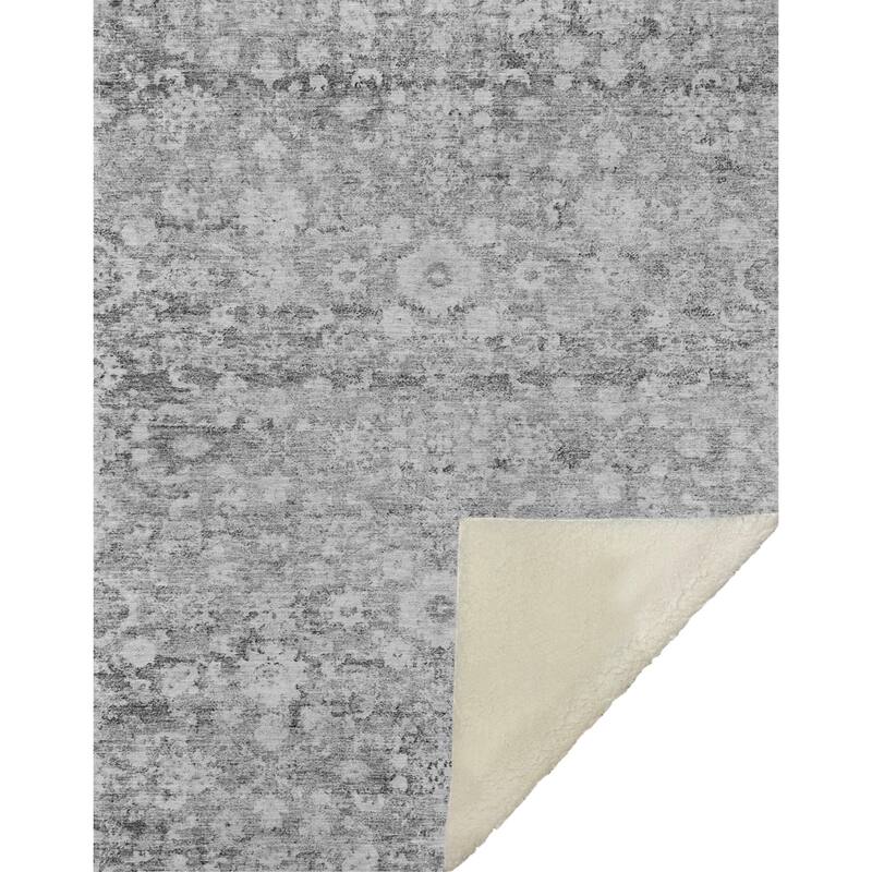Premium Machine Washable Vintage Traditional Sherpa Throw Blanket