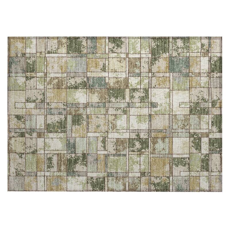 Machine Washable Indoor/ Outdoor Patchwork Chantille Rug
