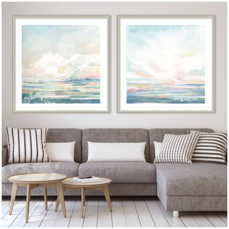 Kate and Laurel Heavenly Stillness 2 Piece Framed Wall Art Print Set by Julie Maida