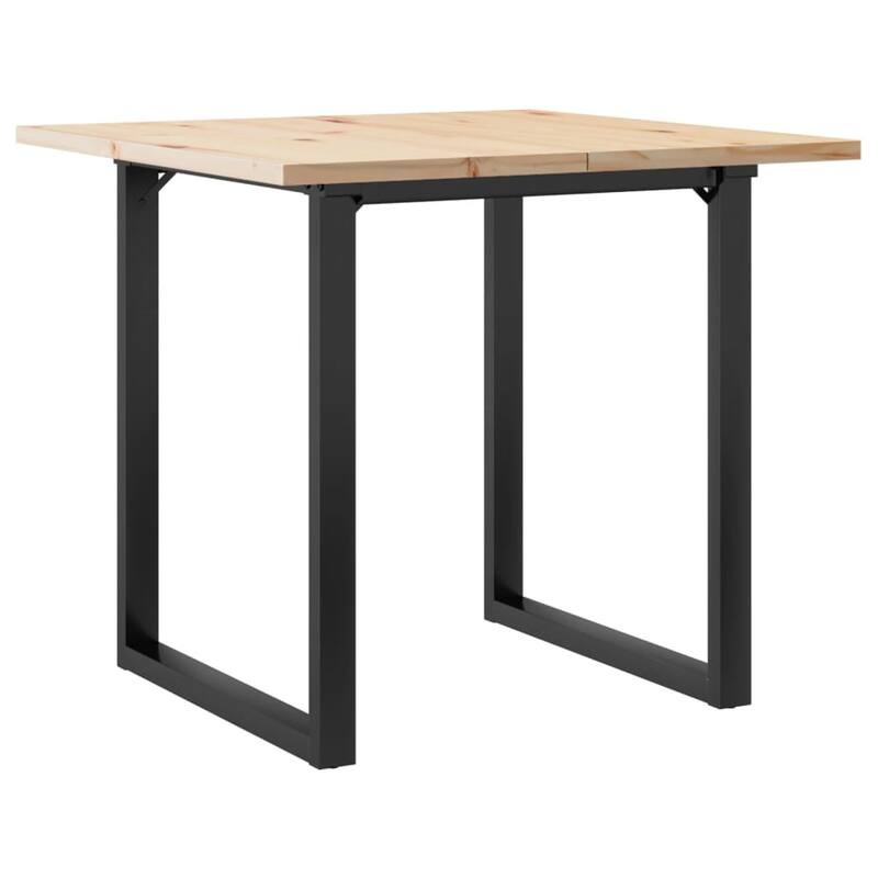 vidaXL Dining Table O-Frame Side Accent Coffee Table Solid Wood Pine and Steel