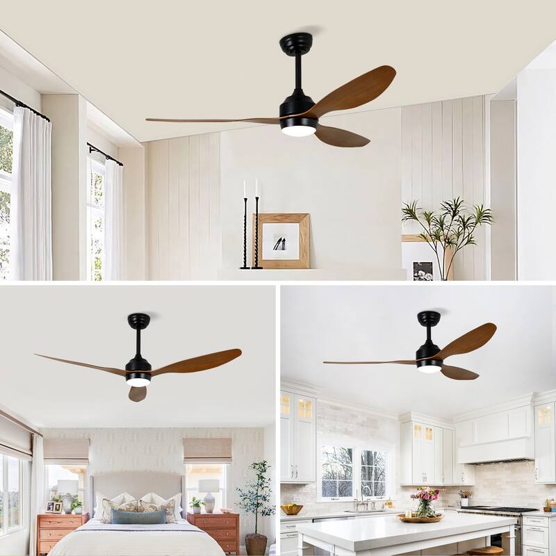 Sofucor 52" Ceiling Fan with Lights Quiet DC Motor 3 ABS Blade 6 Speed Levels,Remote Control,for Patio Living Room,Bedroom