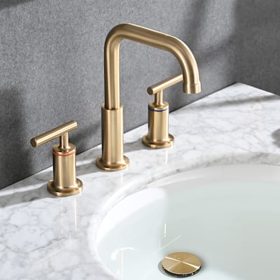 YASINU 8 Inch Luxury Widespread Bathroom Sink Faucet with Pop-Up Drain