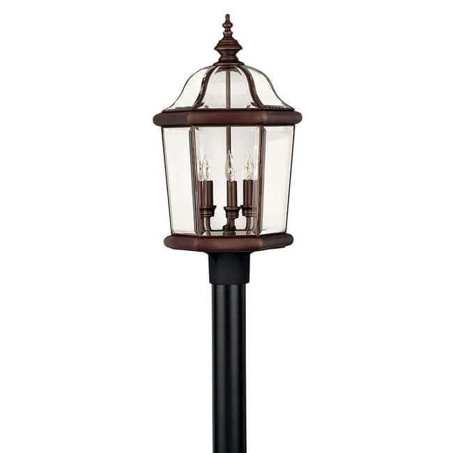 Hinkley Lighting Augusta 3 Light 23.25" Tall Post Light with Clear - Copper Bronze