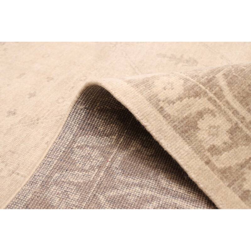 ECARPETGALLERY Hand-knotted Finest Oushak Light Khaki Wool Rug - 7'11 x 9'9