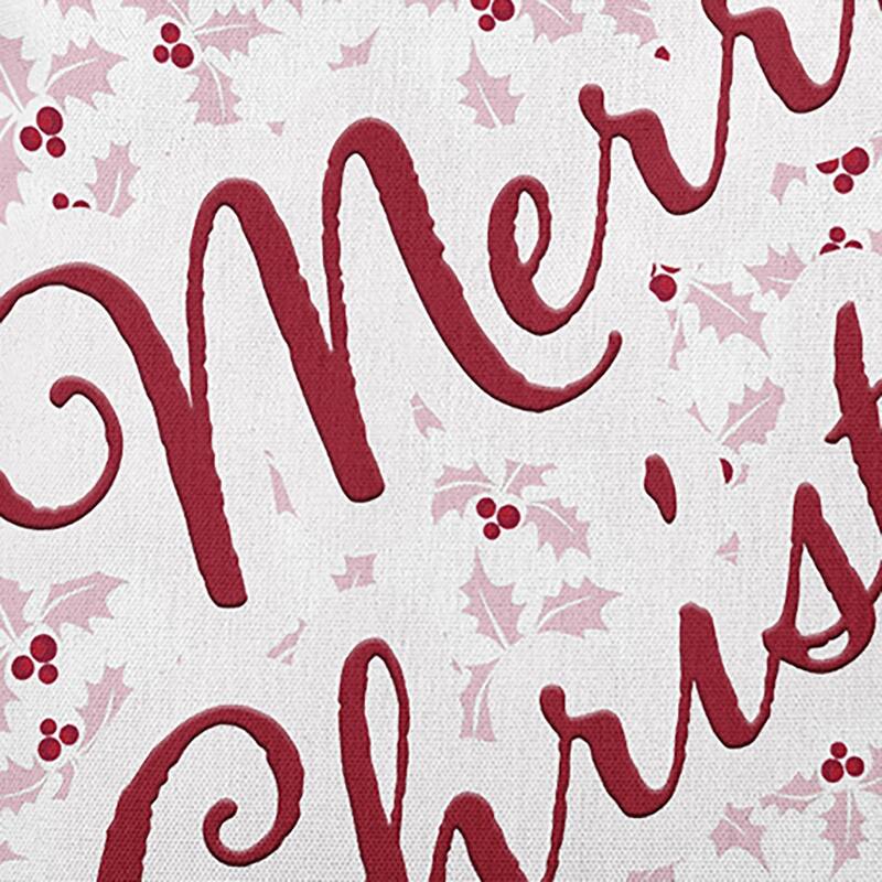 Merry Christmas with Holly Accent Pillow