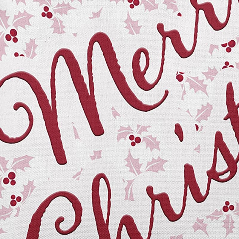 Merry Christmas with Holly Indoor/Outdoor Throw Pillow