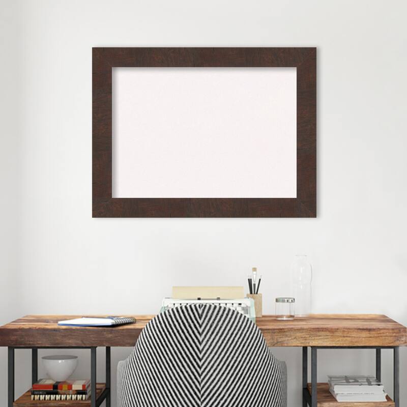 Wildwood Brown Framed White Bulletin Board, Organization Board, Pin Board