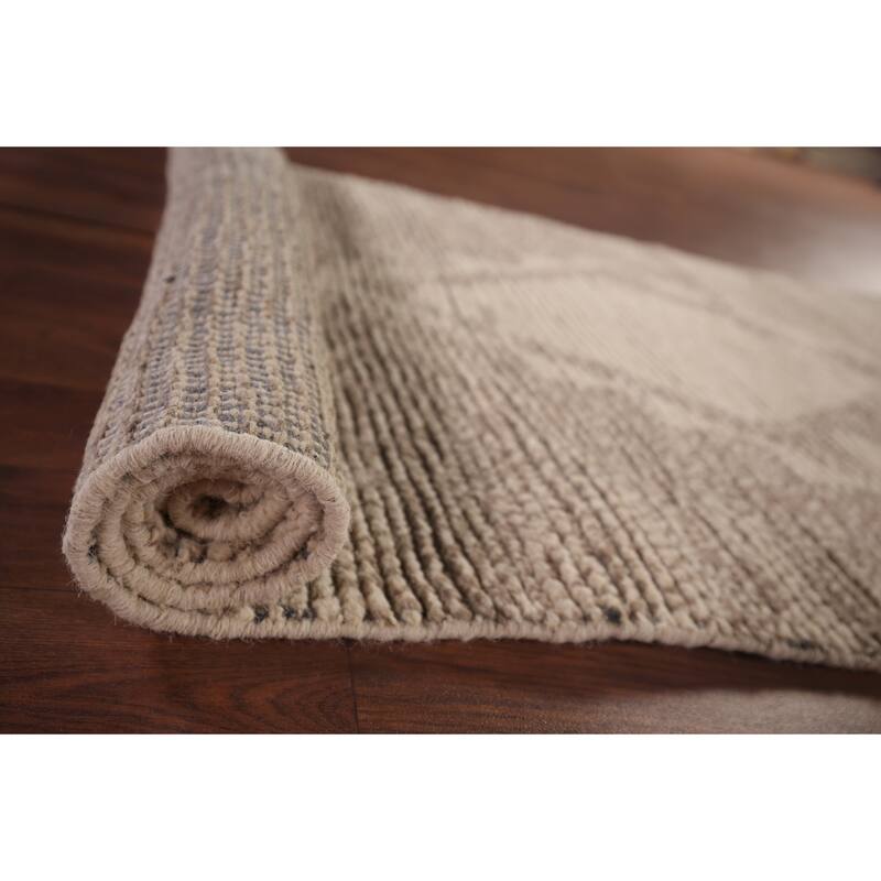 Geometric Moroccan Oriental Accent Rug Handmade Wool Carpet - 2'9"x 5'4"