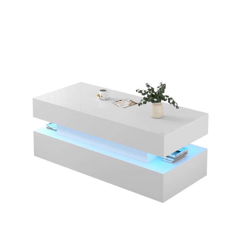 Three-Tier Foldable Coffee Table With Drawers