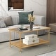 preview thumbnail 5 of 8, Costway 2-Tier Coffee Table with Shelf with Tempered Glass Top & Metal - See Details