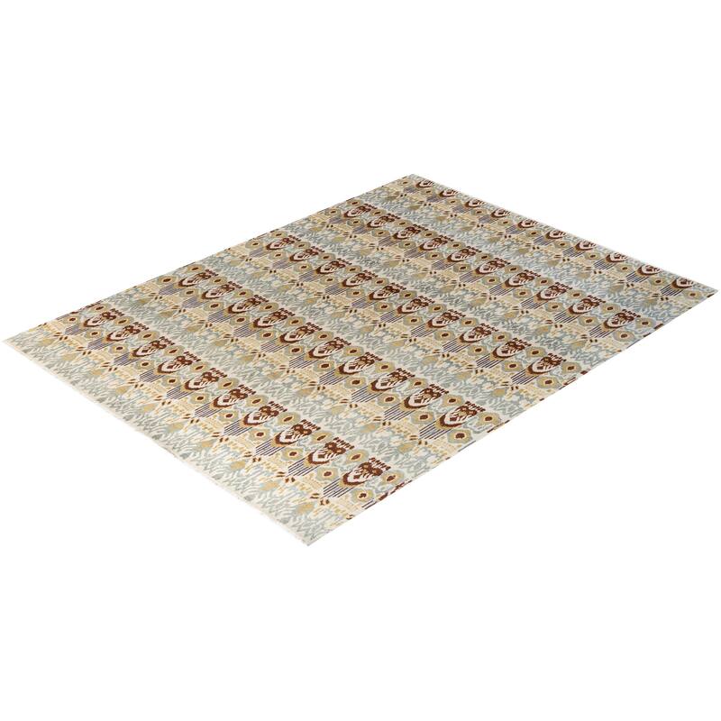 Ikat One-of-a-Kind Hand-Knotted Area Rug - Beige, 8' 0" x 10' 4" - 8' 0" x 10' 4"