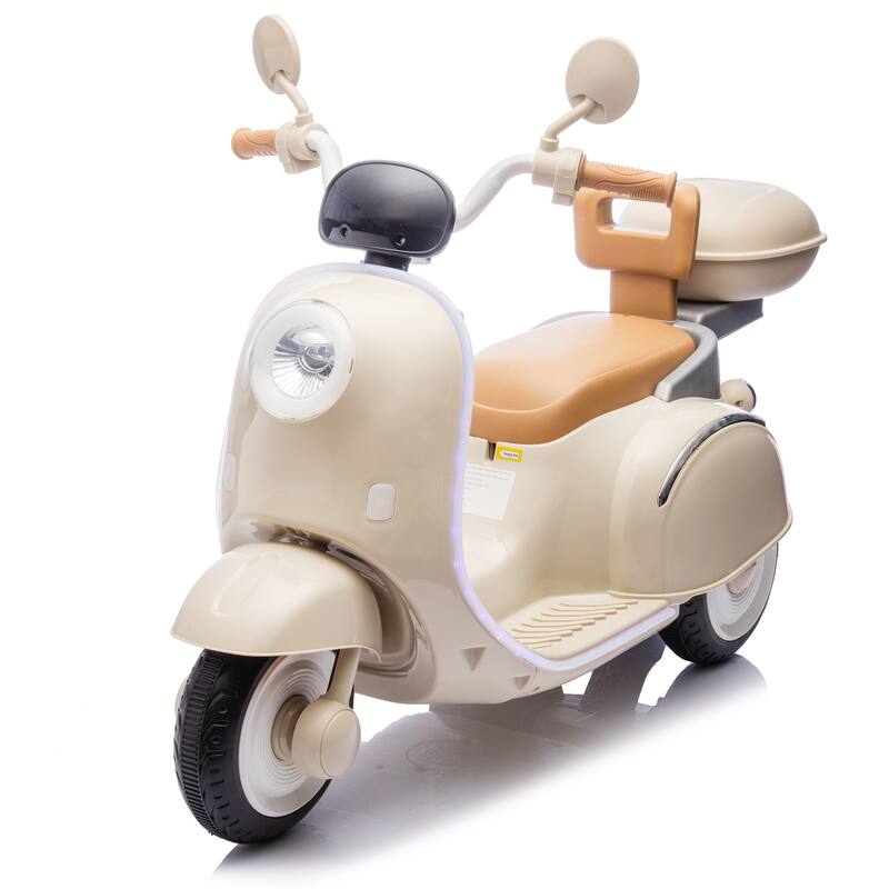 12V Kids Ride On Three-Wheel Electric Motorcycle,2WD,Cool Waterfall Light,Large Storage Space,Power Display For Kids Aged 3-6.