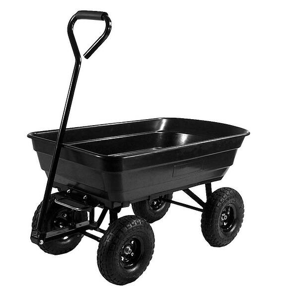 Shop Sunnydaze Heavy Duty Garden Dump Cart 36 5 Inch Long X 20