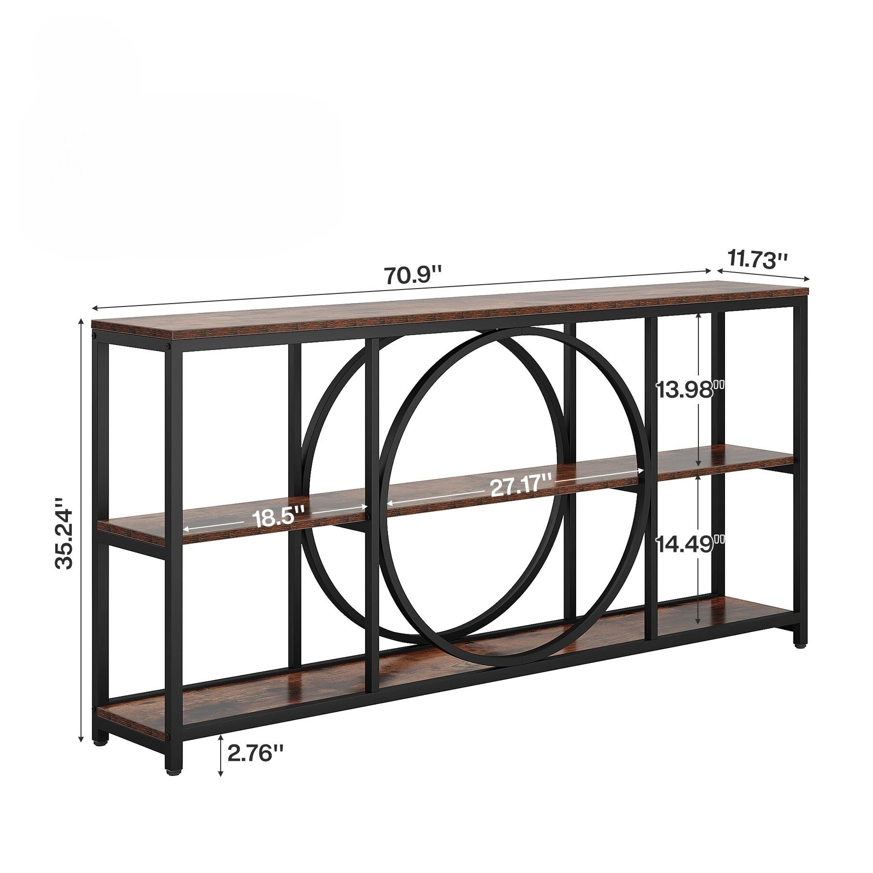 70.9" 3-Tier Extra Long Console Table