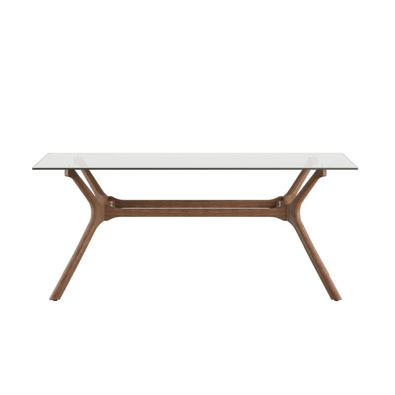 Nadine Mid-Century Dark Walnut Finish Rectangular Dining Table by iNSPIRE Q Modern