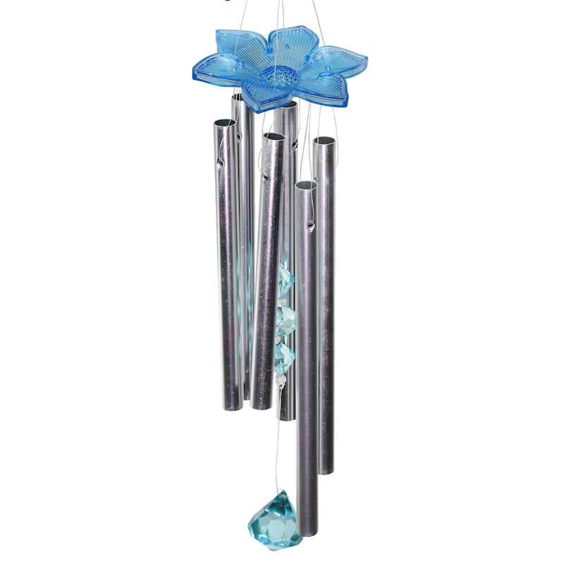Exhart Metallic Colored Bird Whirligigs Spinning Windchime, 12 by 24 Inches
