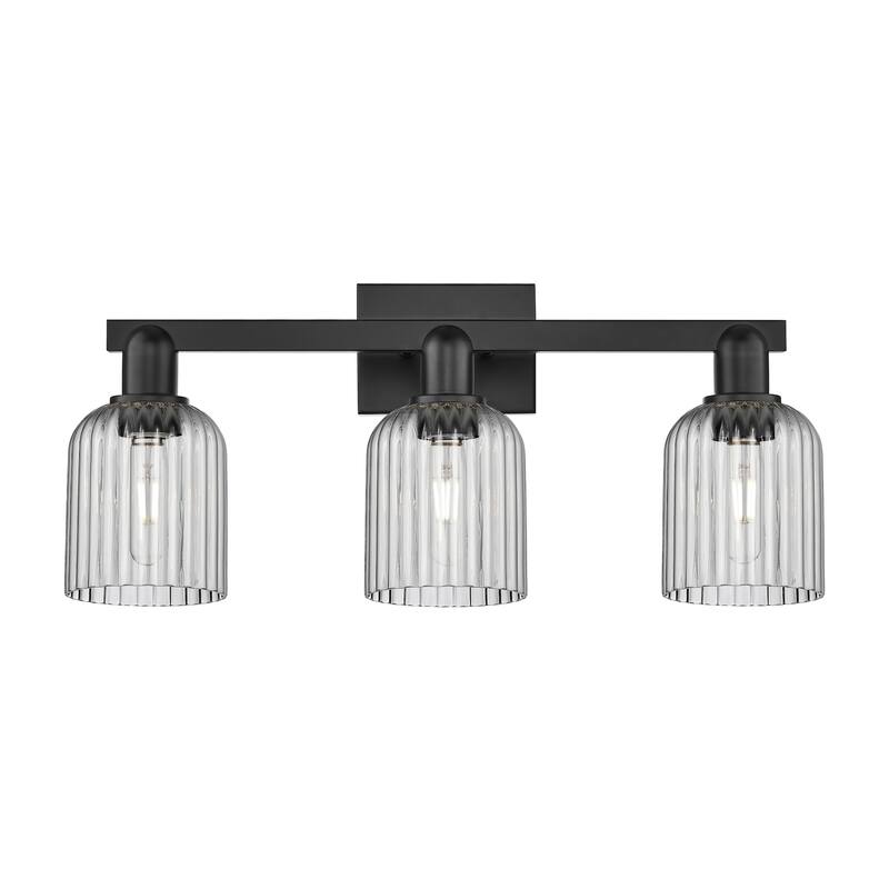 Innovations Lighting 716-3W-11-24 Bridal Veil Vanity Bridal Veil 3 - Matte Black / Light Smoke