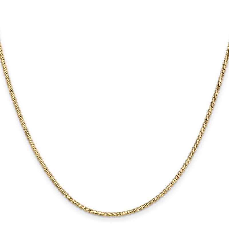 Curata 14k Yellow Gold Polished 1.8mm Flat Wheat Chain Bracelet 7 Inch Lobster Claw
