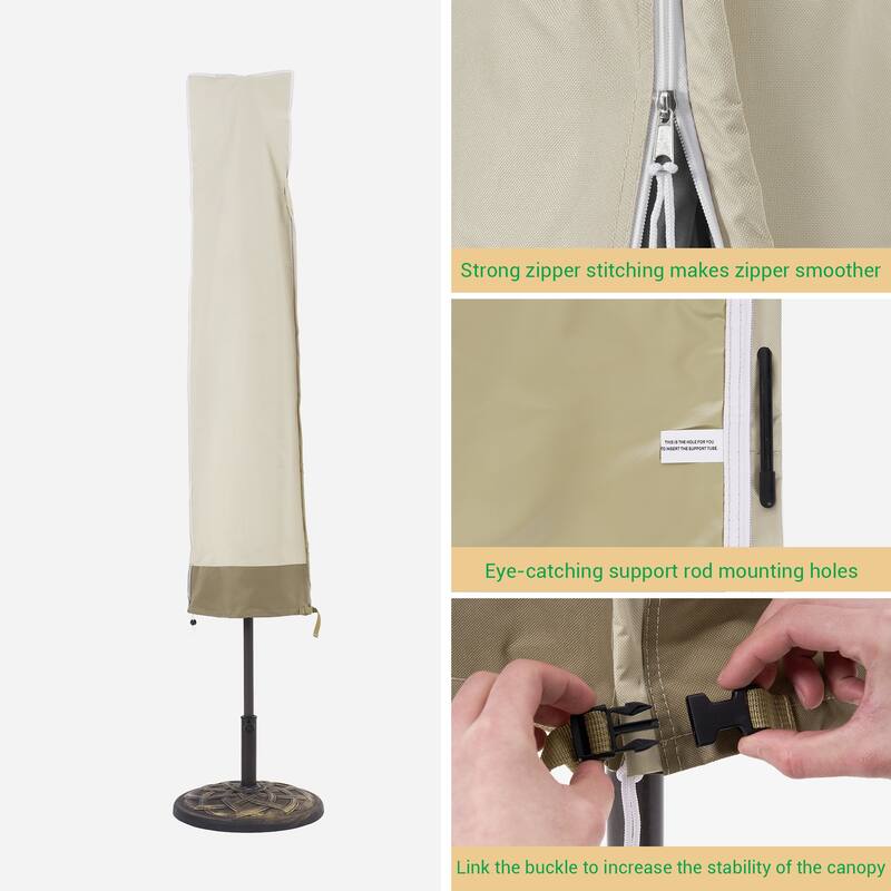 LIVOOSUN Patio Market Umbrella Covers 600D UV Resistant, Fits 9ft-11ft