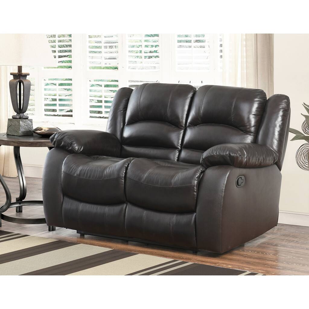 Abbyson Brownstone Top Grain Leather Reclining Loveseat
