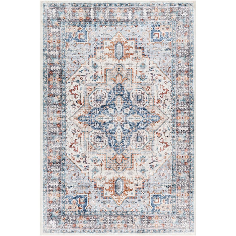 Livabliss Traditional Lavable Medallion Washable Area Rug