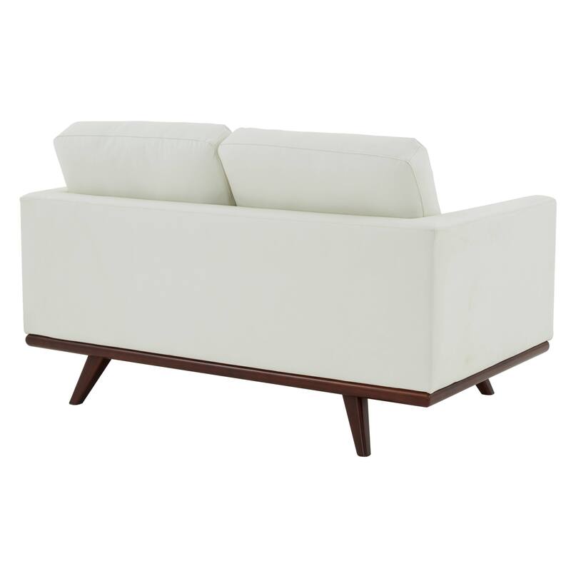 Chester Modern Loveseat 2 Seater Sofa Couch in Leather or Mesh Upholstery With Birch Wood Base for Living Room Bedroom Office
