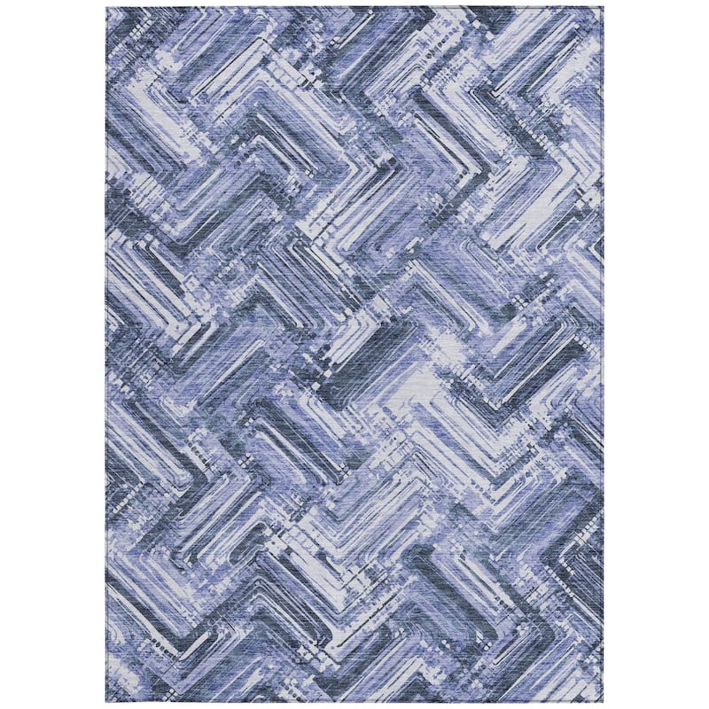 HomeRoots Geometric Transitional Rectangle Outdoor Rug