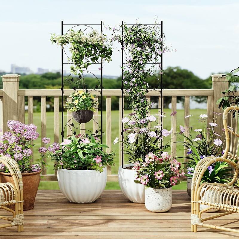 4 Pack Fence Panel, Rustproof Outdoor Barrier for Yard, Patio, Trellis & Plant Support