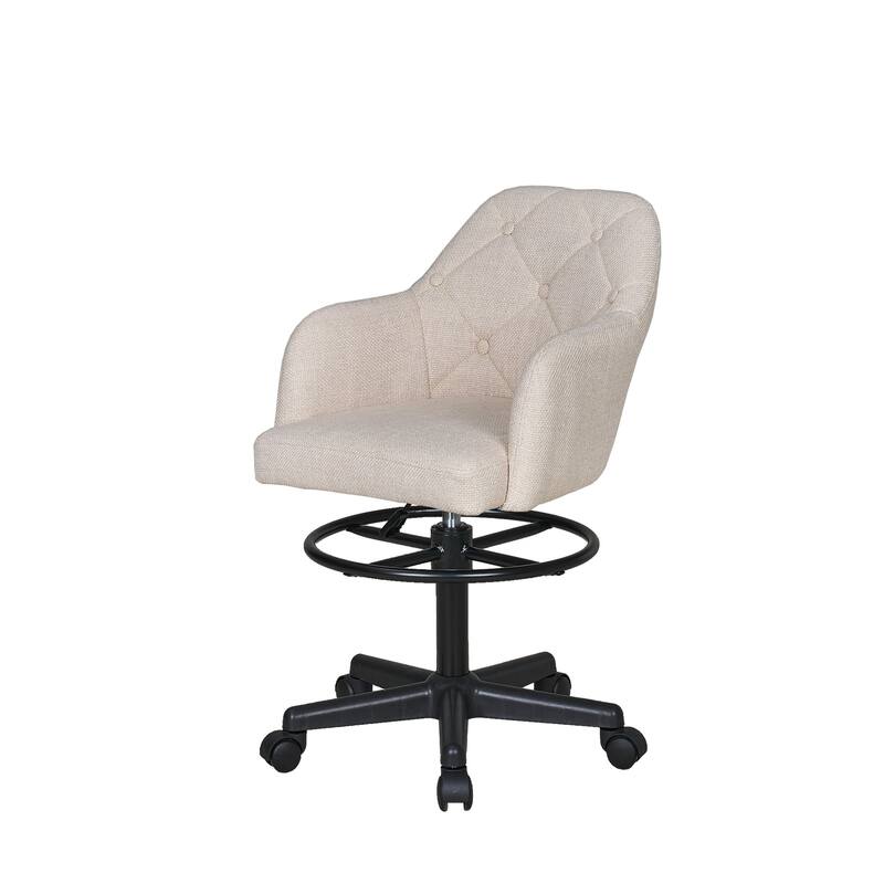 VECELO Swivel Wingback Tilting Drafting Chairs 32.28"-40.16" Adjustable Height Diamond Tufted Back Naihead Home Office Chairs