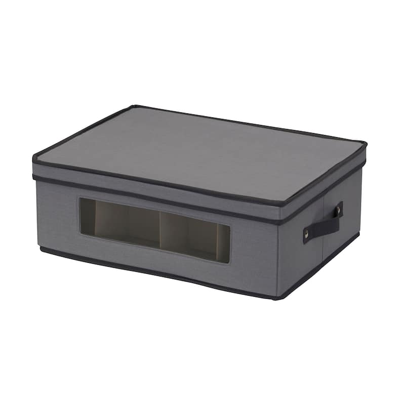 Household Essentials Mug and Tumbler Vision China Storage Box Chest - 14.0"L x 19.0"W x 6.5"H
