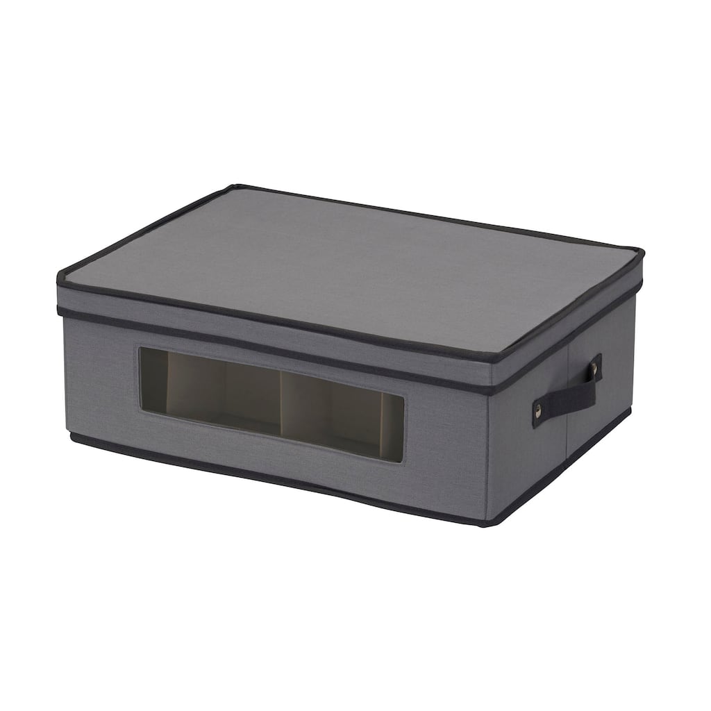 Household Essentials Mug and Tumbler Vision China Storage Box Chest - 14.0"L x 19.0"W x 6.5"H
