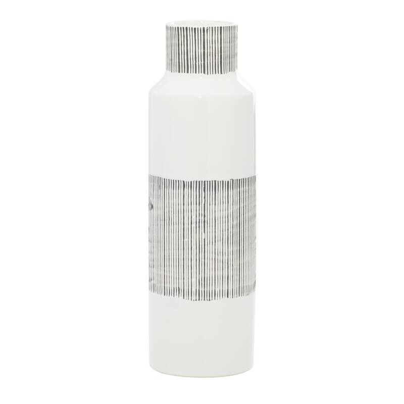 Ceramic Handmade Decorative Vase - White - Roche River Decor - White - 6"W, 18"H
