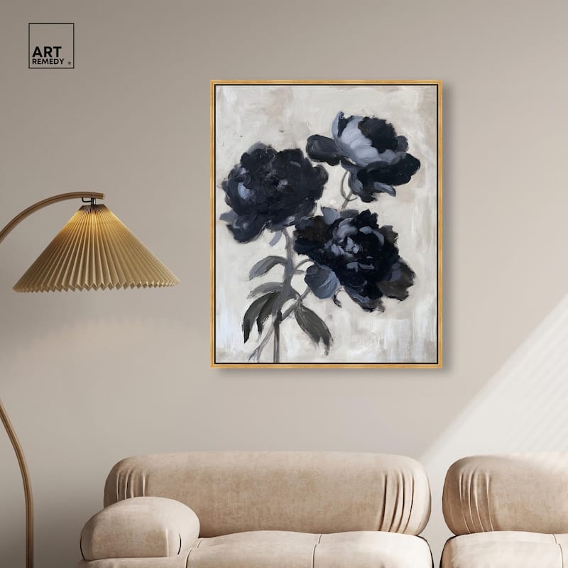 Peonies in Shadow Canvas by Art Remedy