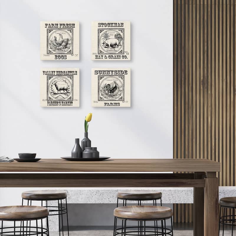 Farmhouse Grain Set of 4 by Tre Sorelle Studios Canvas Art Prints