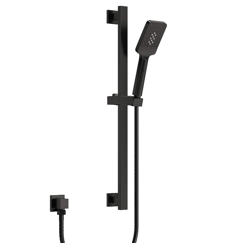 Adjustable Handheld Shower Slide Bar Set With Hose - Matte Black