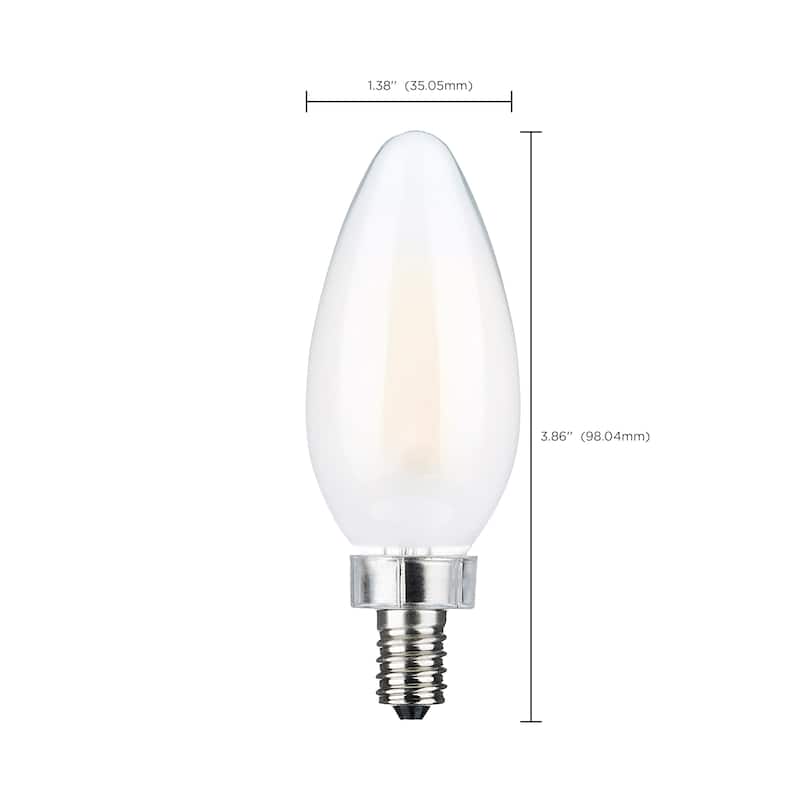 8W C11 LED Frosted Finish Candelabra Base 3000K - 90 CRI 800L - Frost