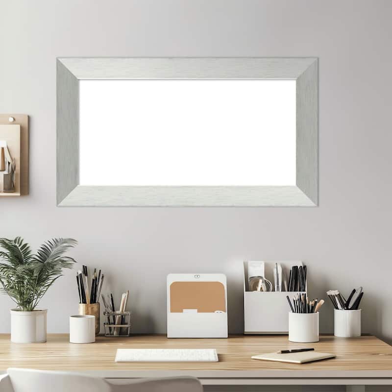 Amanti Art Brushed Sterling Silver Framed Dry Erase Magnetic Board
