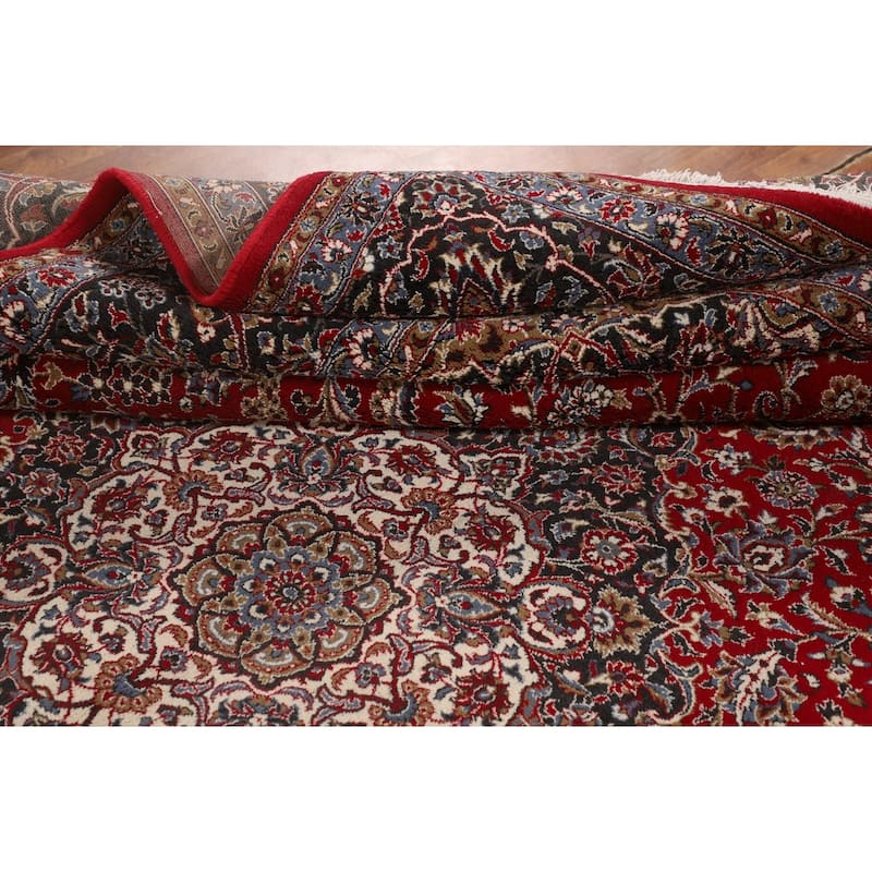 Traditional Red Kashan Turkish Rug Machine-Made Carpet - 9'8" x 12'10"