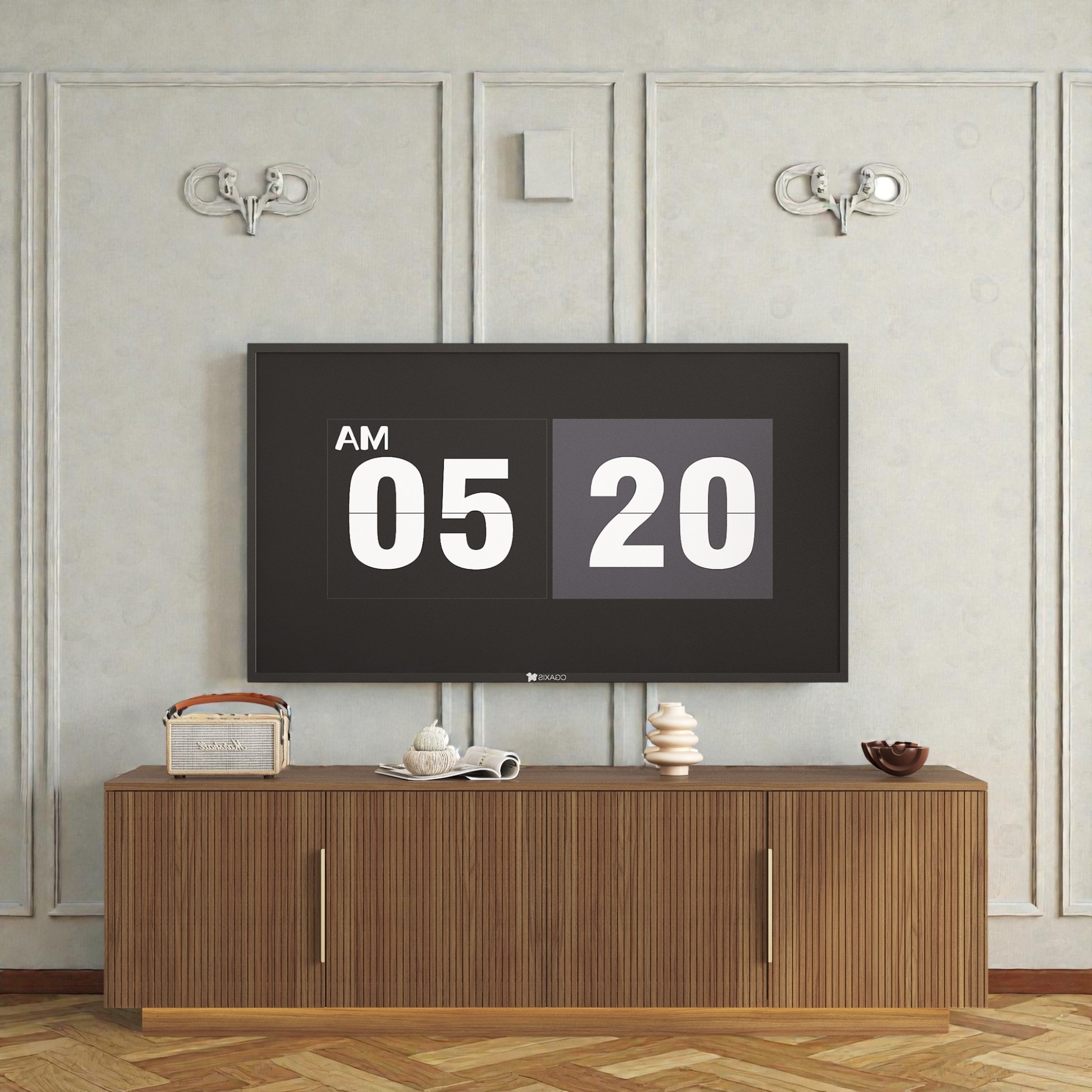 68 Inch LED TV Stand with 16 Color Lights, Modern Entertainment Center for 55 60 65 Inch TVs