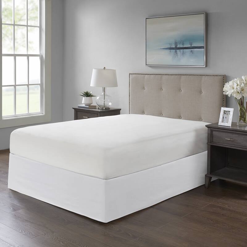 Madison Park Simple Fit Wrap Around Adjustable 26-inch Drop Bedskirt - White